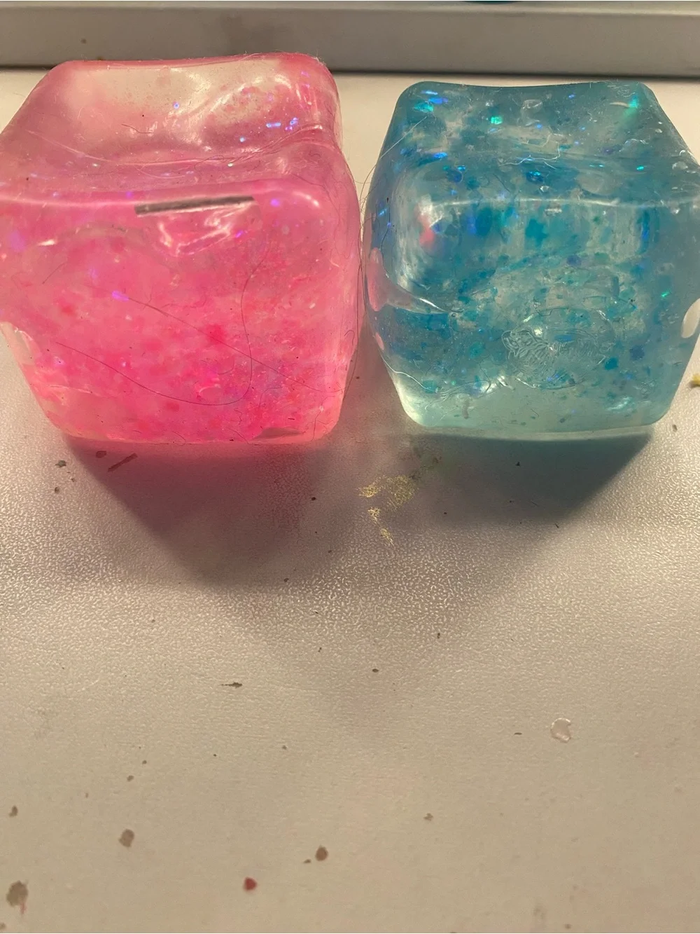 Glitter Needoh dupe Sensory Squishy Toy Set - Blue & Pink